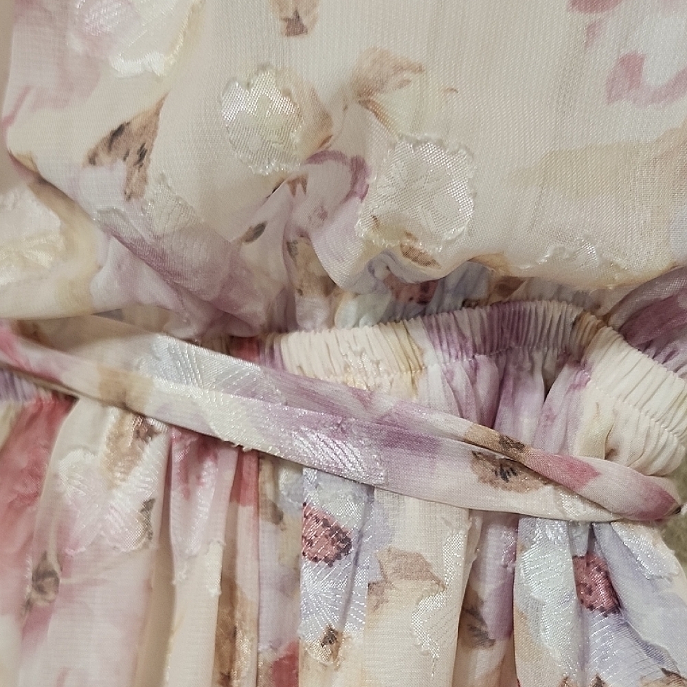 Lena Floral Romper with Tie Front and Ruffle Details - Picture 12 of 16